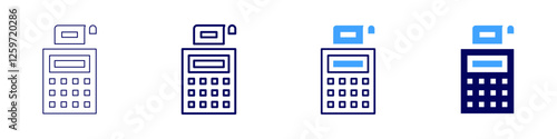 Online payment processing icon in 4 different styles. Thin Line, Line, Bold Line, Duotone. Duotone style. Editable stroke