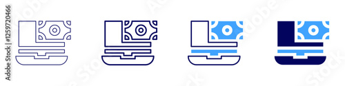 Online payment systems icon in 4 different styles. Thin Line, Line, Bold Line, Duotone. Duotone style. Editable stroke
