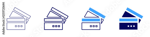 Payment authorization solutions icon in 4 different styles. Thin Line, Line, Bold Line, Duotone. Duotone style. Editable stroke
