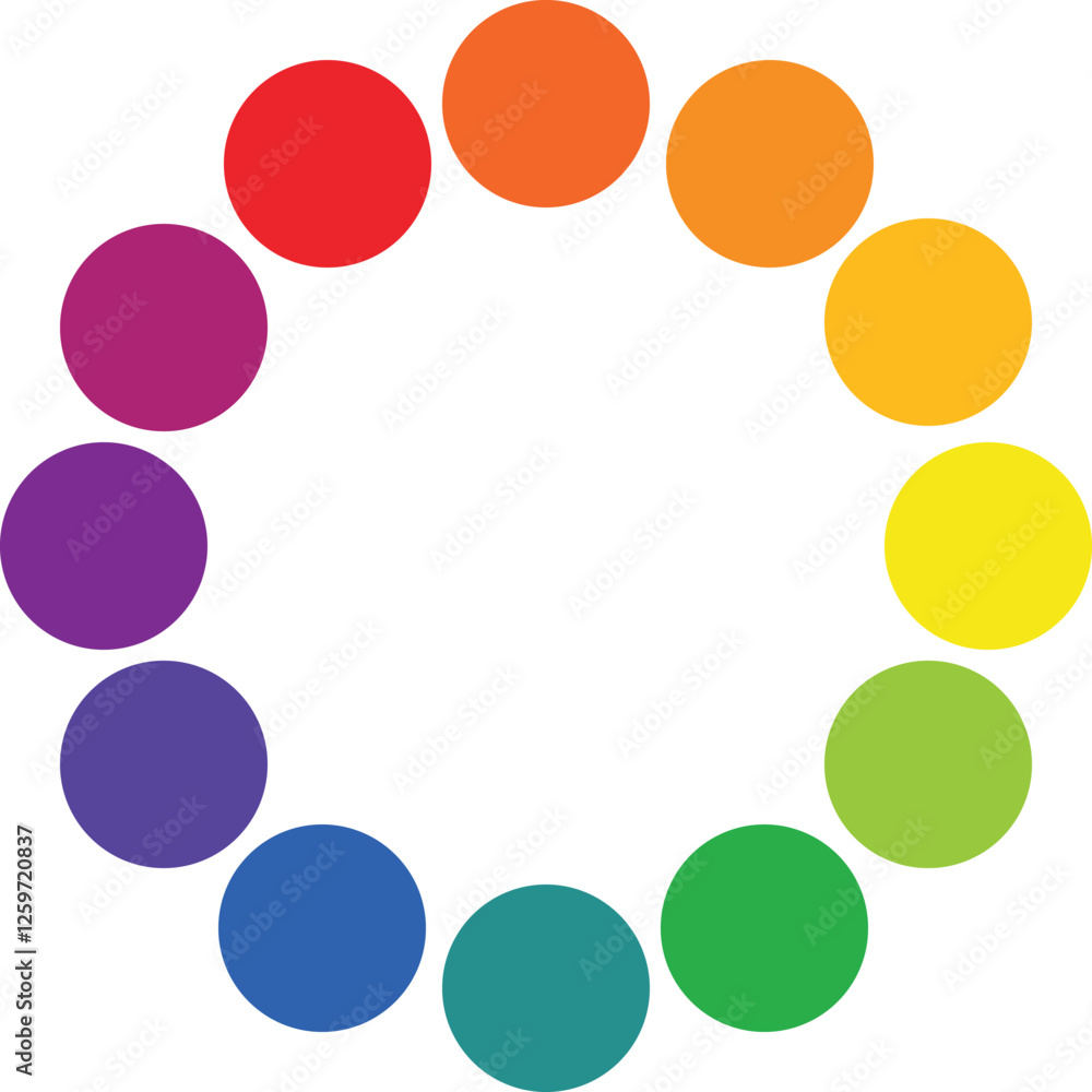 RGB Color Scheme System Twelve Part Palette Wheel Vector Illustration RGB Color Scheme System Twelve Part Palette Wheel Vector Illustration