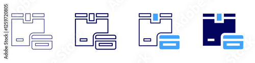 Payment billing systems icon in 4 different styles. Thin Line, Line, Bold Line, Duotone. Duotone style. Editable stroke photo