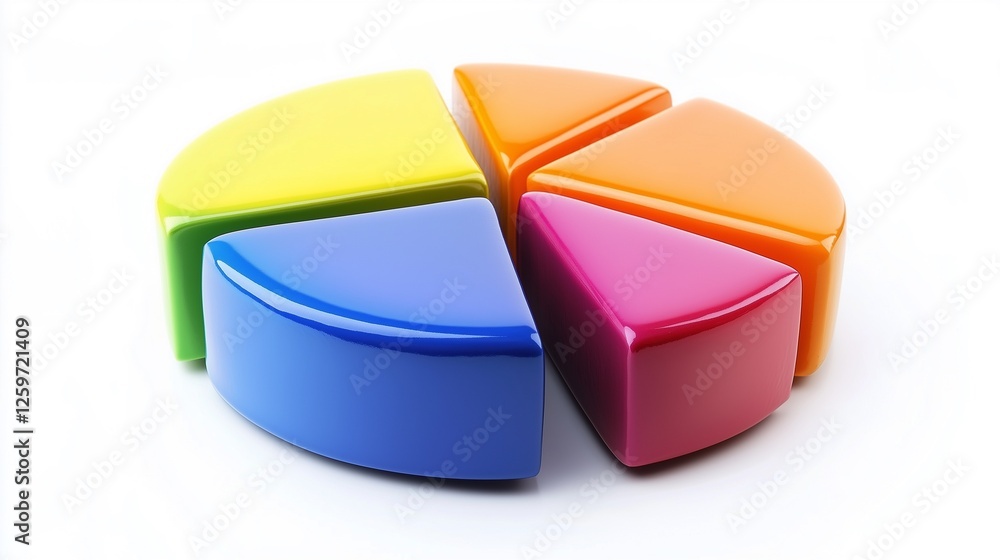 Colorful Pie Chart Graphic On White Background Colorful Pie Chart Graphic On White Background