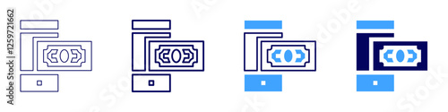 Payment fees icon in 4 different styles. Thin Line, Line, Bold Line, Duotone. Duotone style. Editable stroke