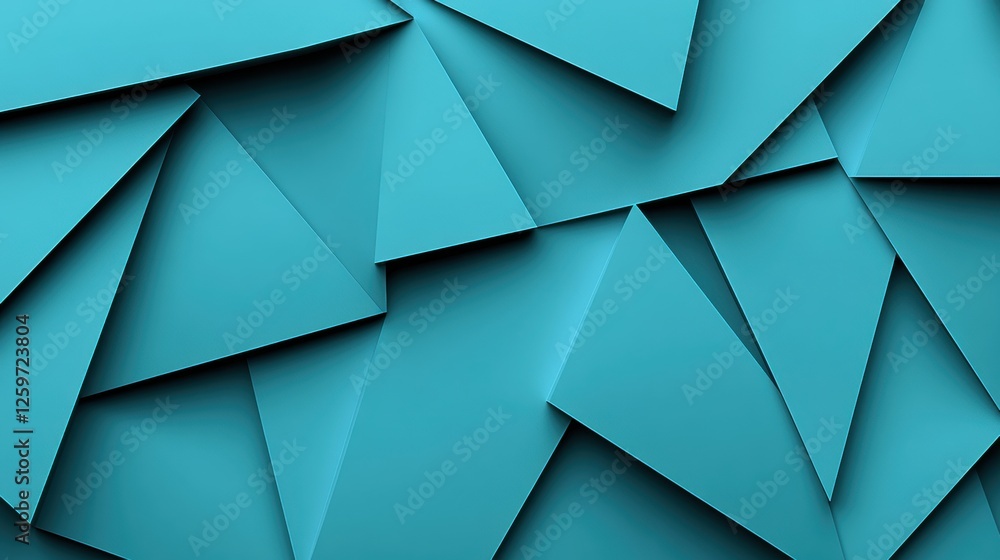 Obraz premium Abstract Geometric Blue Triangle Patterns Creating Depth and Texture in Modern Design