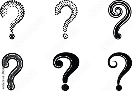 Stylish Question Mark Variations Design, Graphics, Symbols, Icons, Queries