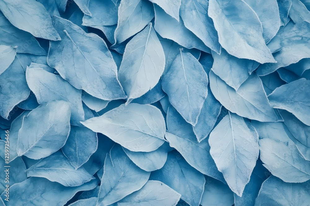 Obraz premium Blue leaves texture background, design, backdrop