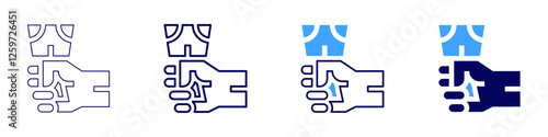 Payment processor fees icon in 4 different styles. Thin Line, Line, Bold Line, Duotone. Duotone style. Editable stroke