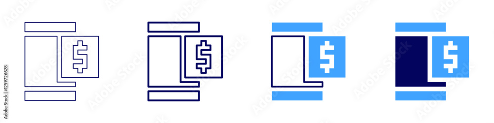 Payment receipt email icon in 4 different styles. Thin Line, Line, Bold Line, Duotone. Duotone style. Editable stroke Payment receipt email icon in 4 different styles. Thin Line, Line, Bold Line, Duotone. Duotone style. Editable stroke