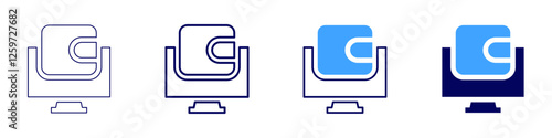 Payment system provider icon in 4 different styles. Thin Line, Line, Bold Line, Duotone. Duotone style. Editable stroke