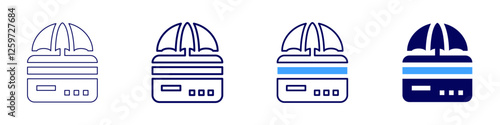Payment system risk icon in 4 different styles. Thin Line, Line, Bold Line, Duotone. Duotone style. Editable stroke