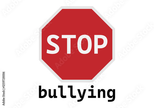 Señal de stop o parar el acoso escolar o bullying