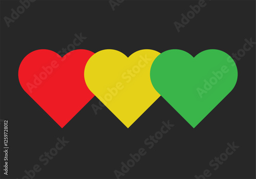 Corazón de color rojo, amarillo y verde de áfrica 