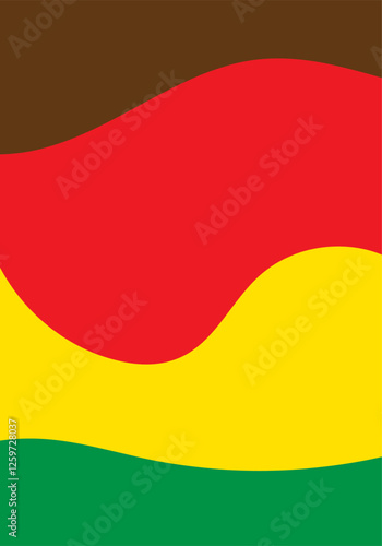 Fondo vertical de capas onduladas y curvas marrón, rojo, amarillo y verde