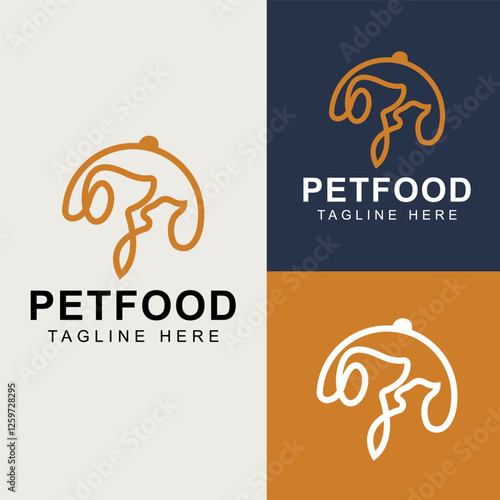 Feline Cat and Dog Canine head for Pet Food Nutrition Logo Design