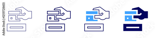 Secure digital payment icon in 4 different styles. Thin Line, Line, Bold Line, Duotone. Duotone style. Editable stroke