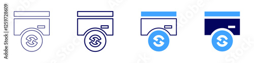 Secure online payment icon in 4 different styles. Thin Line, Line, Bold Line, Duotone. Duotone style. Editable stroke