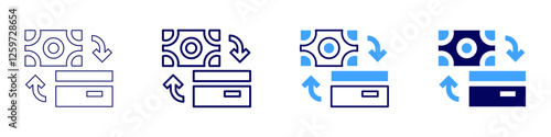 Secure payment API icon in 4 different styles. Thin Line, Line, Bold Line, Duotone. Duotone style. Editable stroke