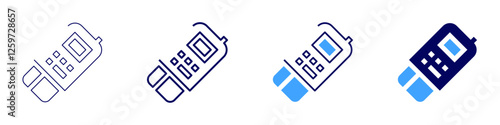 Secure payment applications icon in 4 different styles. Thin Line, Line, Bold Line, Duotone. Duotone style. Editable stroke