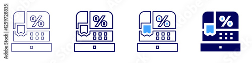 Subscription payment plans icon in 4 different styles. Thin Line, Line, Bold Line, Duotone. Duotone style. Editable stroke