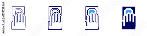 Transaction payment solutions icon in 4 different styles. Thin Line, Line, Bold Line, Duotone. Duotone style. Editable stroke
