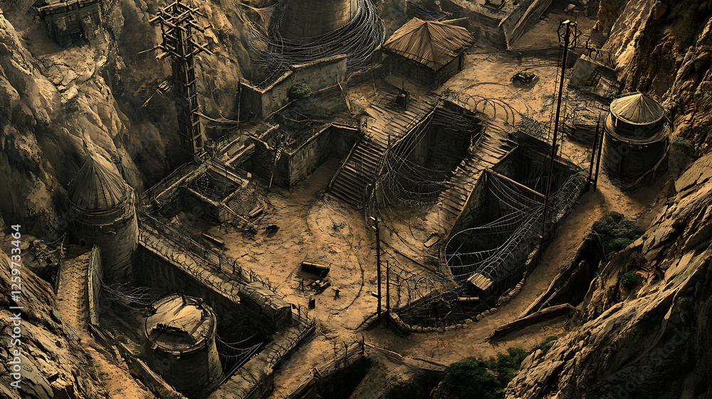 Fototapeta premium Aerial View of a Destroyed Cityscape