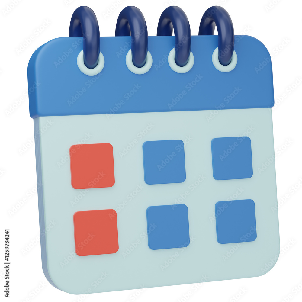 Desktop calendar icon with date reminder in 3D illustration Desktop calendar icon with date reminder in 3D illustration