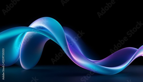 Abstract torus ring bubble glass background in 3d render design. abstract blue background, twisted glass shape, highlight reflection, isolated design element 