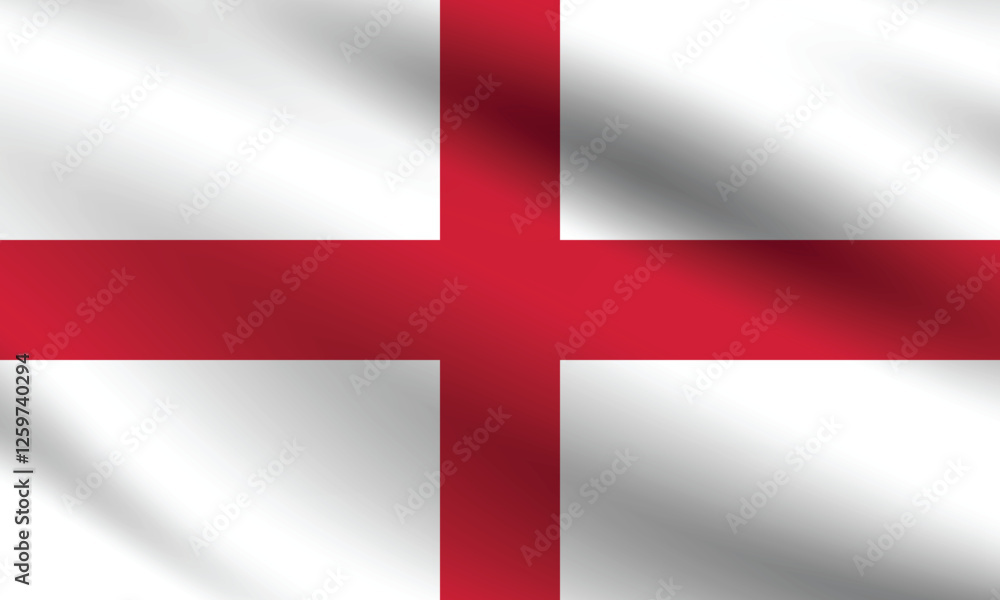 Flag of England. England flag official size and color standards digital vector illustration. Waving flag icon. Flag of England. England flag official size and color standards digital vector illustration. Waving flag icon.