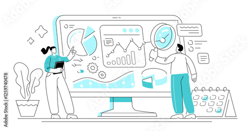 Data analysis research. Financial accounting, calculation of finance income and expenses. Business concept