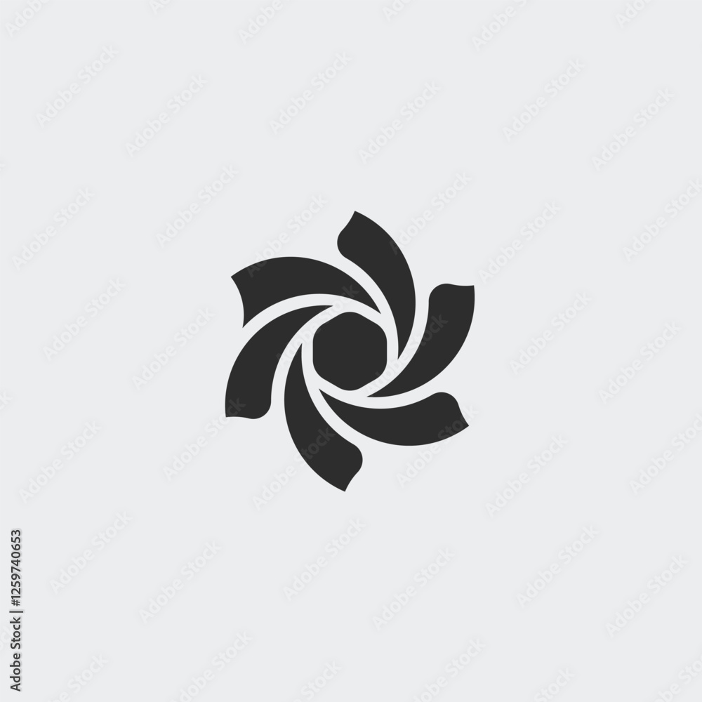 Geometric flower logo fully editable vector template Geometric flower logo fully editable vector template