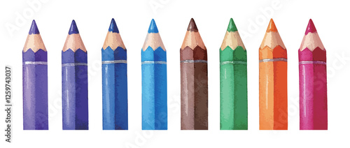 カラフルな色鉛筆のイラスト　生成AI