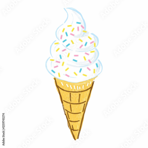 Hand Drawn Ice Cream Cone – Ideal for summer treat promotions