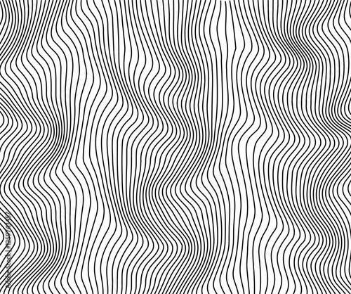 Wallpaper Mural Abstract background with wavy lines. Black and white vector pattern.. Torontodigital.ca