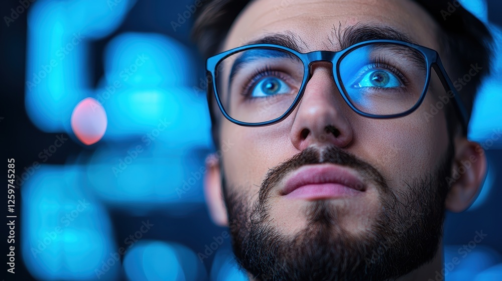 Economic risk exchange A trader looking at multiple monitors with real time exchange rates and market volatility. Economic risk exchange A trader looking at multiple monitors with real time exchange rates and market volatility.