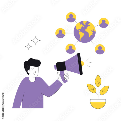 Affiliate Network Concept vector illustration.  isolated on white Background. 