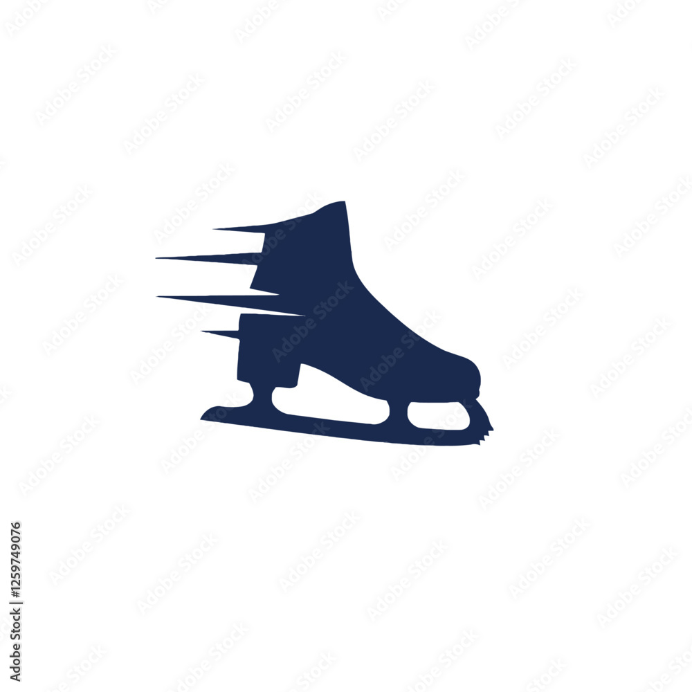 Minimalistic Illustration of an Ice Skate Symbolizing Speed and Winter Sports