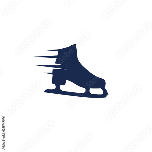 Minimalistic Illustration of an Ice Skate Symbolizing Speed and Winter Sports