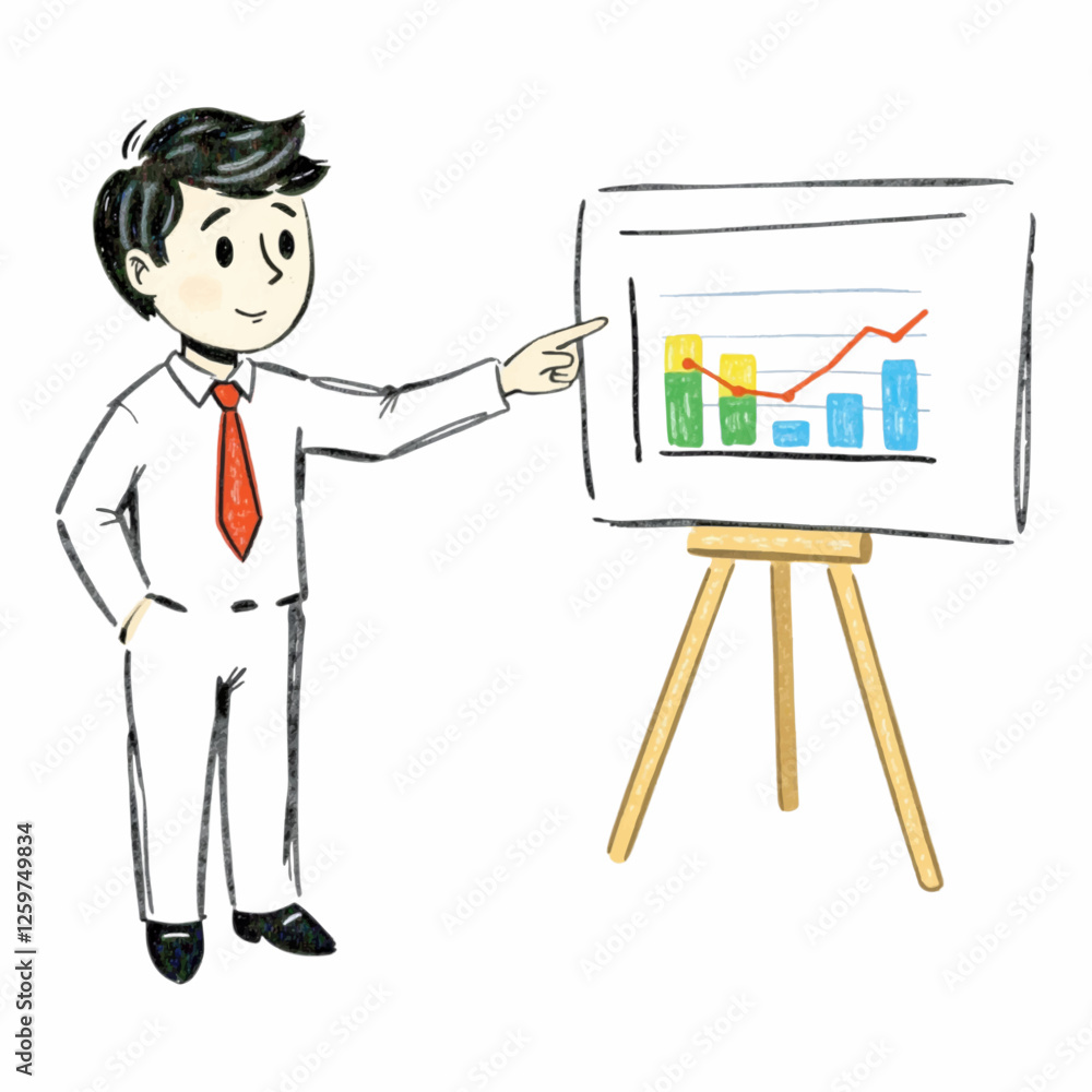 Illustration of Figure Character presenting. Illustration of Figure Character presenting.