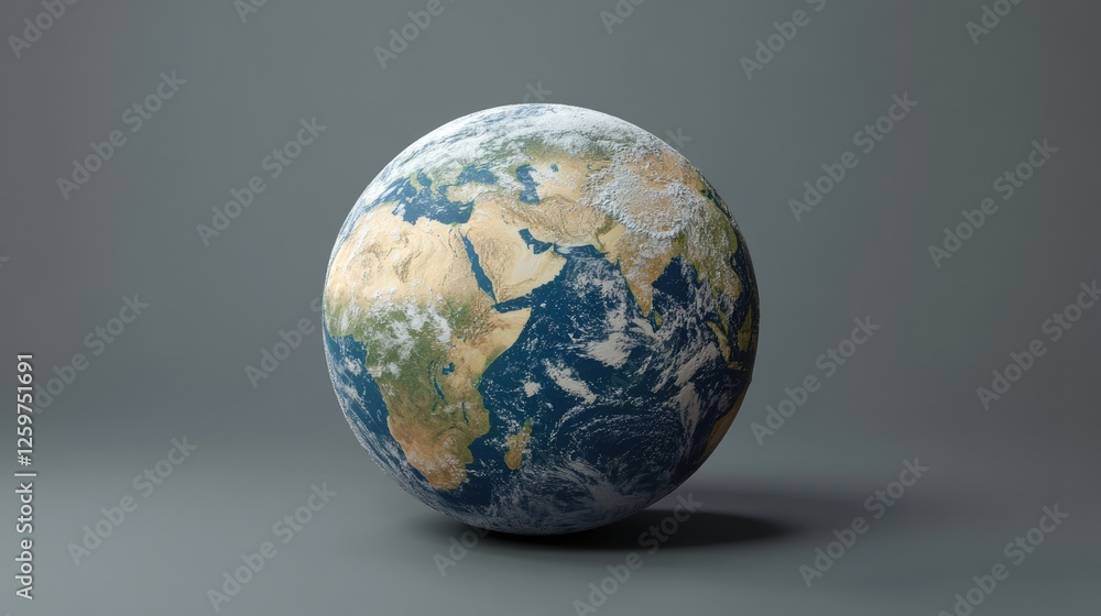3D Render of Earth with Clouds and Continents 3D Render of Earth with Clouds and Continents