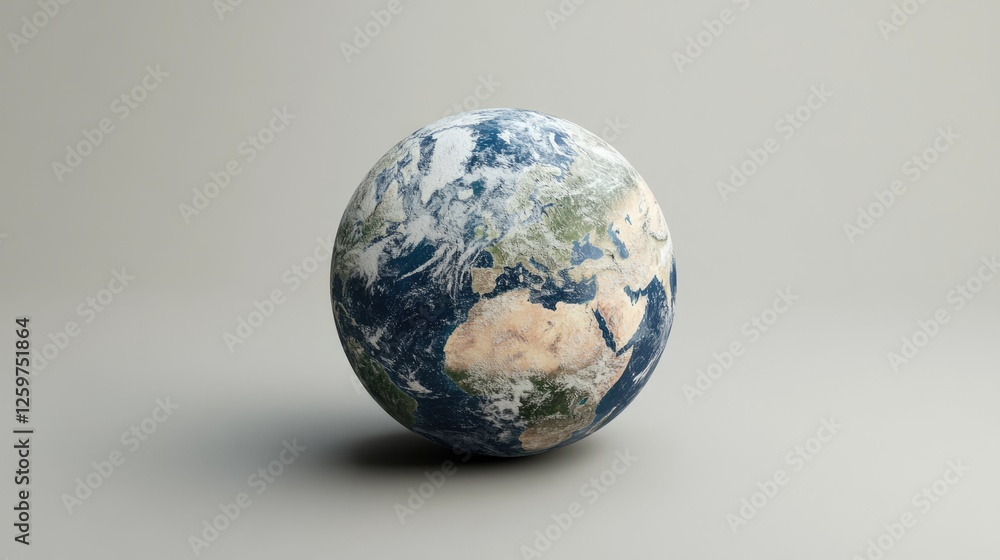 Fototapeta premium Earth Globe on a Grey Background