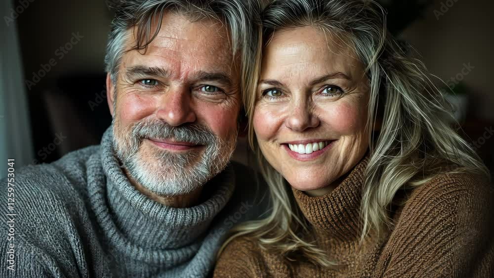 A happy middle-aged couple in love, generative AI A happy middle-aged couple in love, generative AI