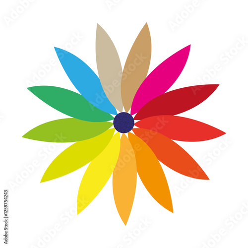 A flower with multicolored petals