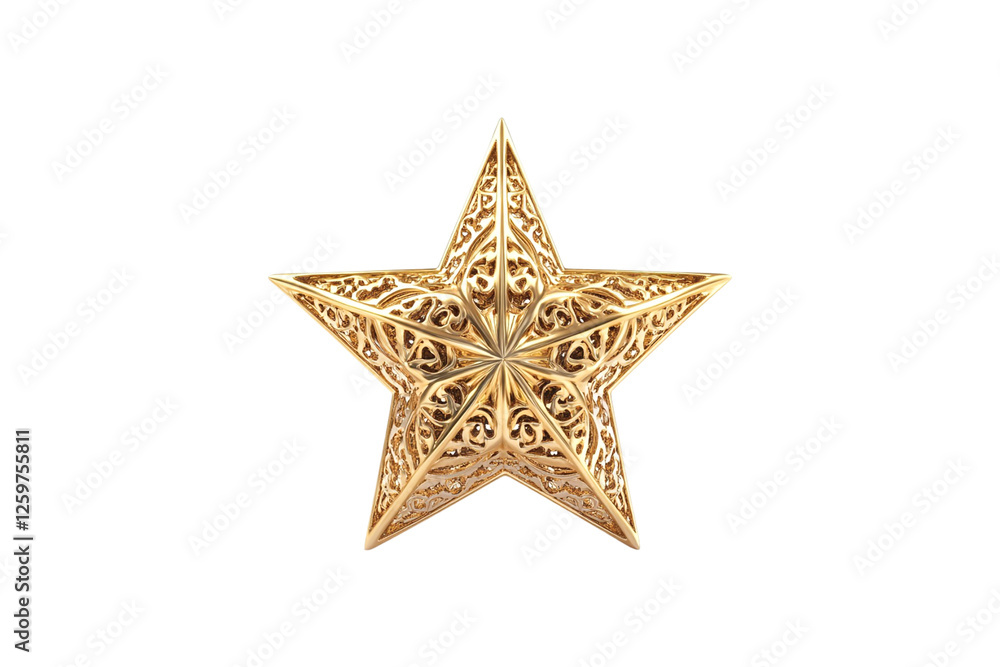 Intricate Gold Star Dazzling Design Elegant Luxury Festive Ornament Intricate Gold Star Dazzling Design Elegant Luxury Festive Ornament