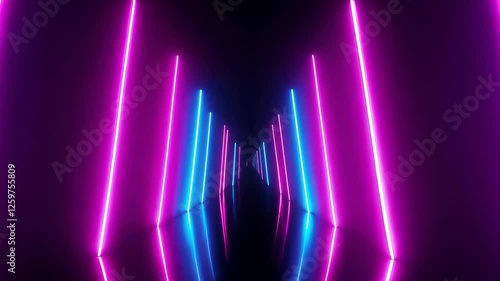 Colorful neon light patterns pulsing in symmetrical motion