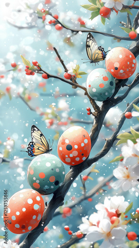 A Bright Spring Garden With...