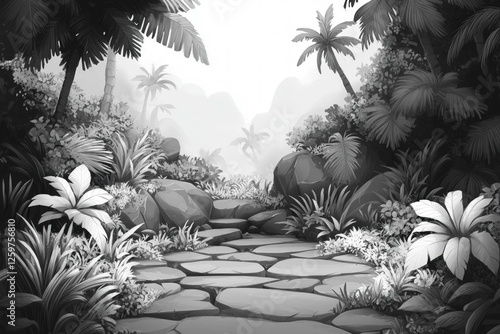 Black And White Cartoon Bac...