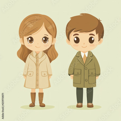 Couple Standing Isolated