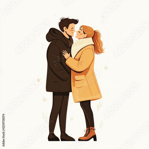 Couple Standing Isolated