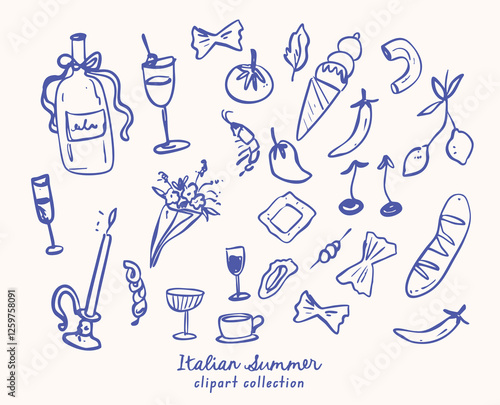 whimsical wedding hand drawn clipart collection