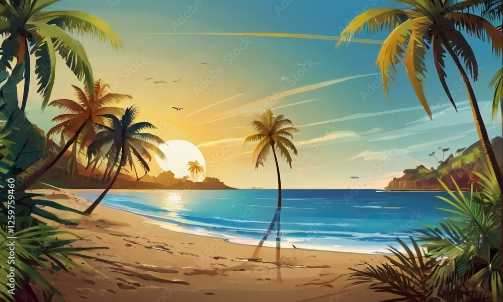 palm trees on the beach palm trees on the beach
